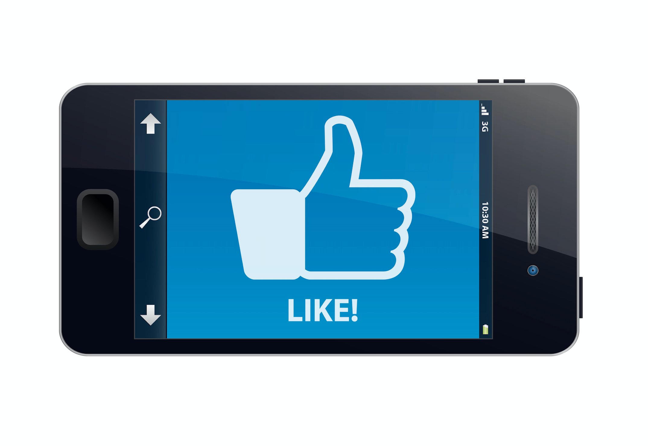 phone with Facebook like icon