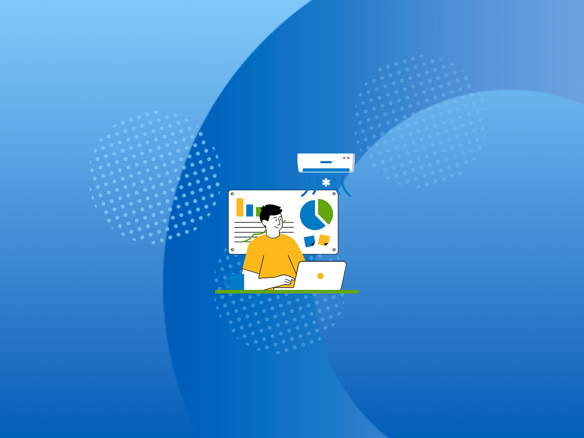 Man sitting at desk using computer