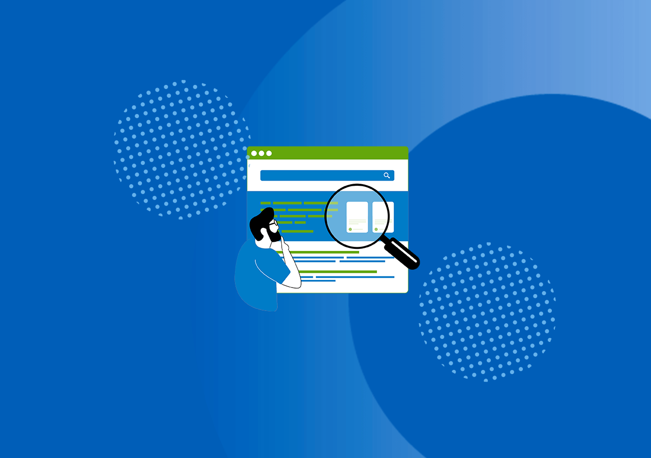 Man looking at website online puzzled