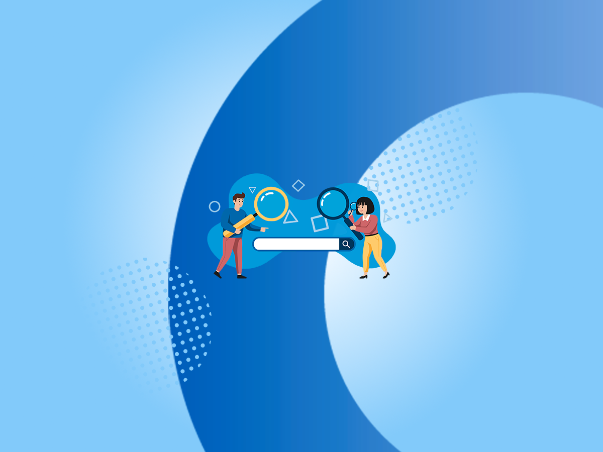 Two people searching google search bar