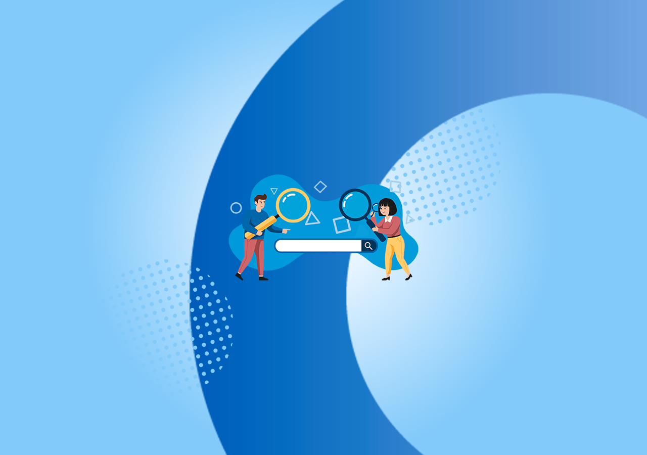 Two people searching google search bar