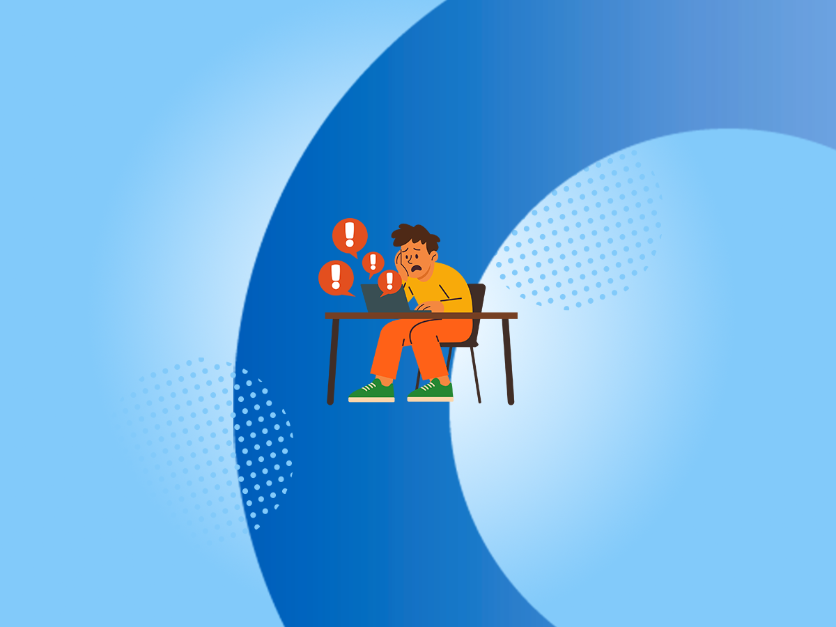 Man worried on laptop