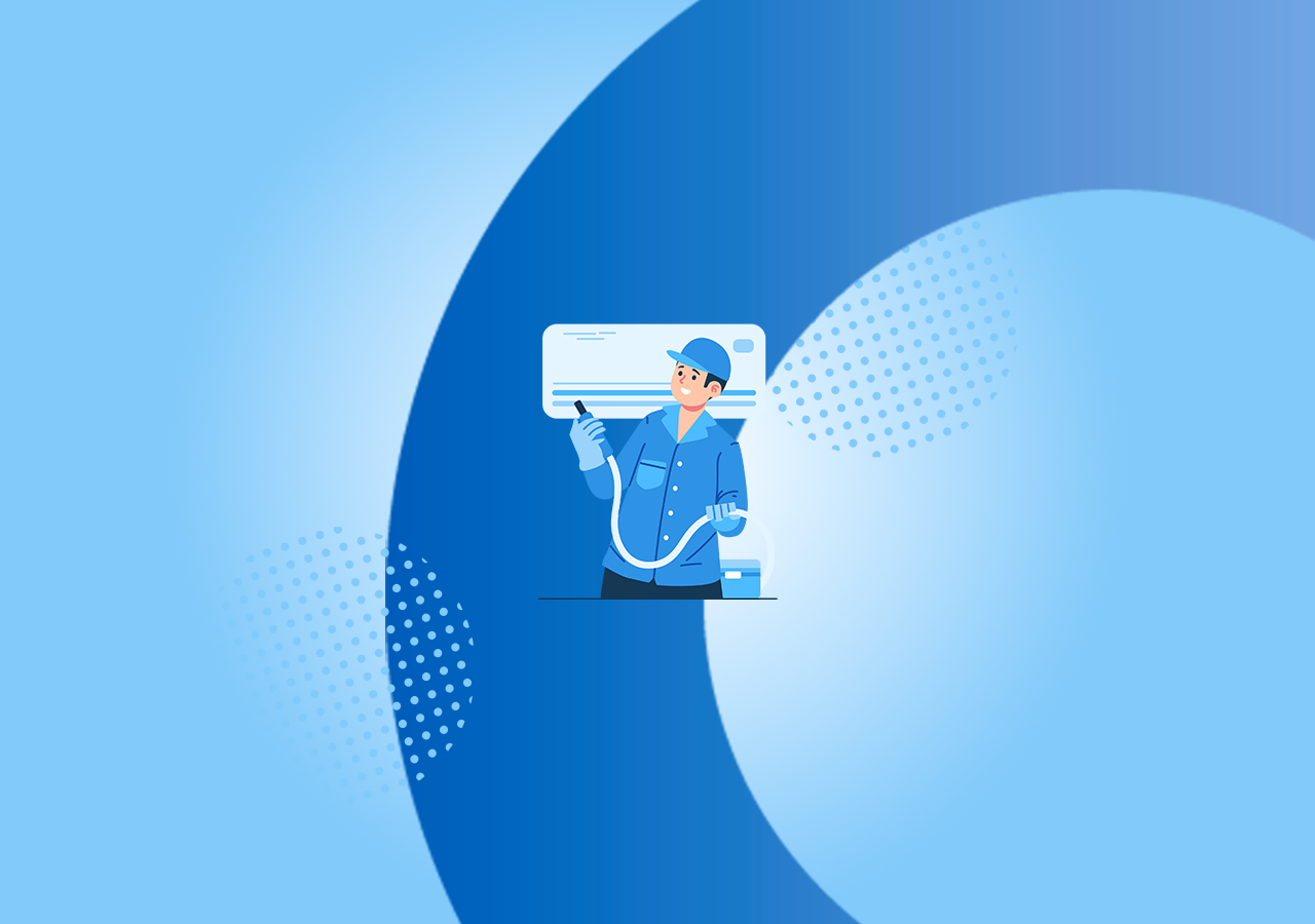 HVAC Tech using tools