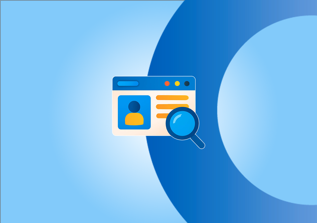 Business profile under magnifying glass